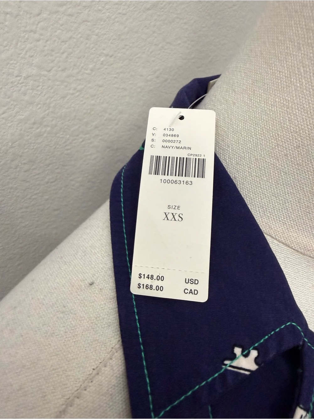 Anthropologie Maeve Amelia Collared Mini Dress Size XXS Navy NWT - Picture 8 of 8